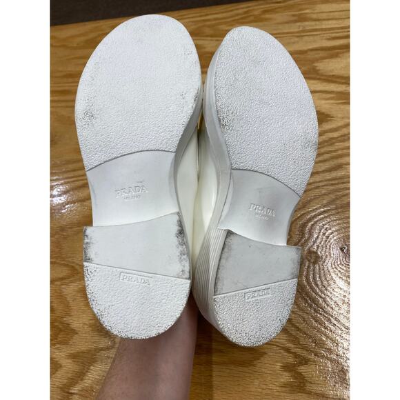 Prada Spazzolato Logo Platform Leather Loafers size 38 NWOB - Picture 10 of 10